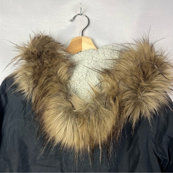 Abercrombie & Fitch Navy Blue Sherpa Lined Military Parka Jacket M - Picture 9 of 9